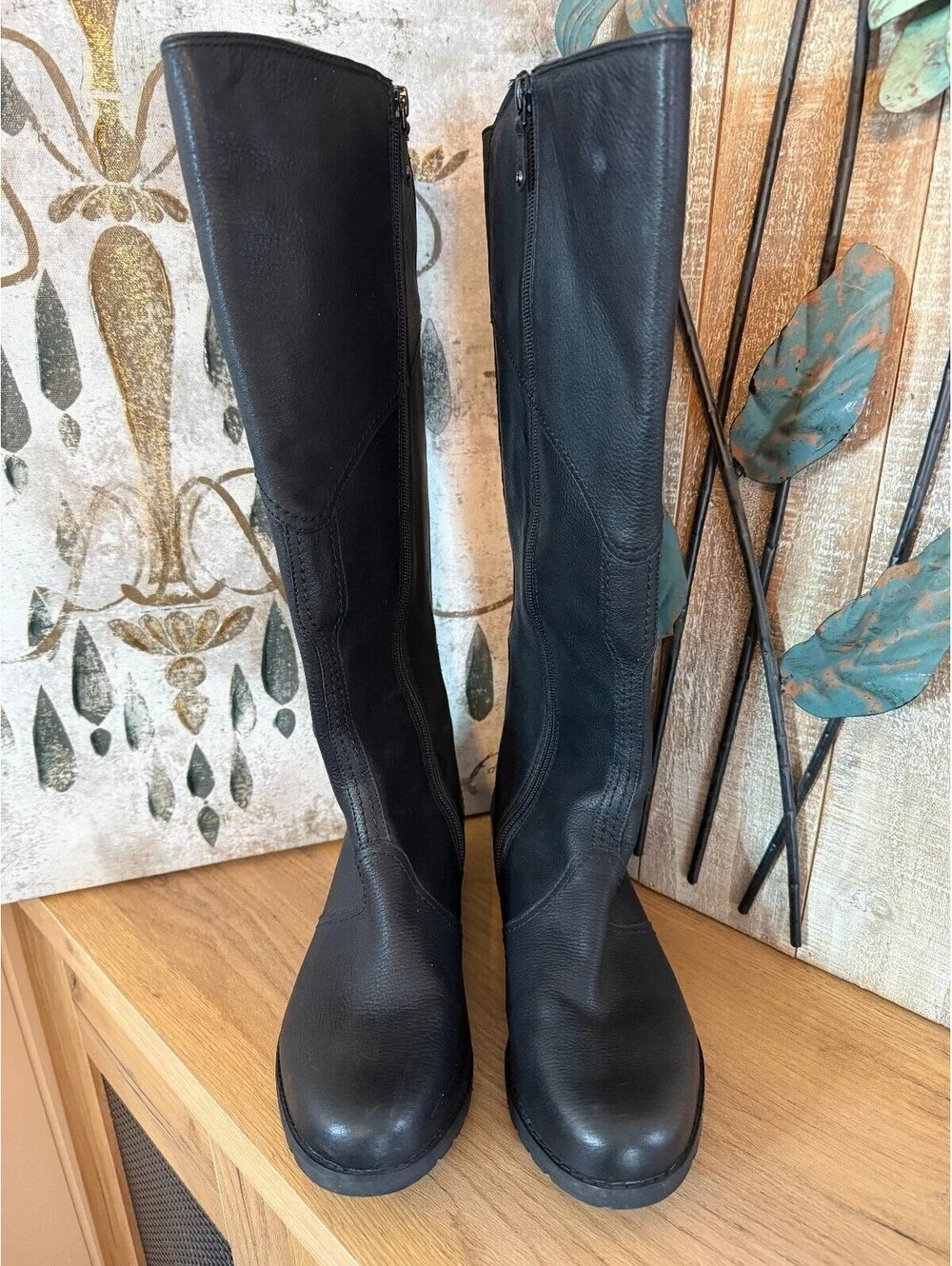 Rockport Hydro-Shield Womens 7.5W Black Leather Riding Boots